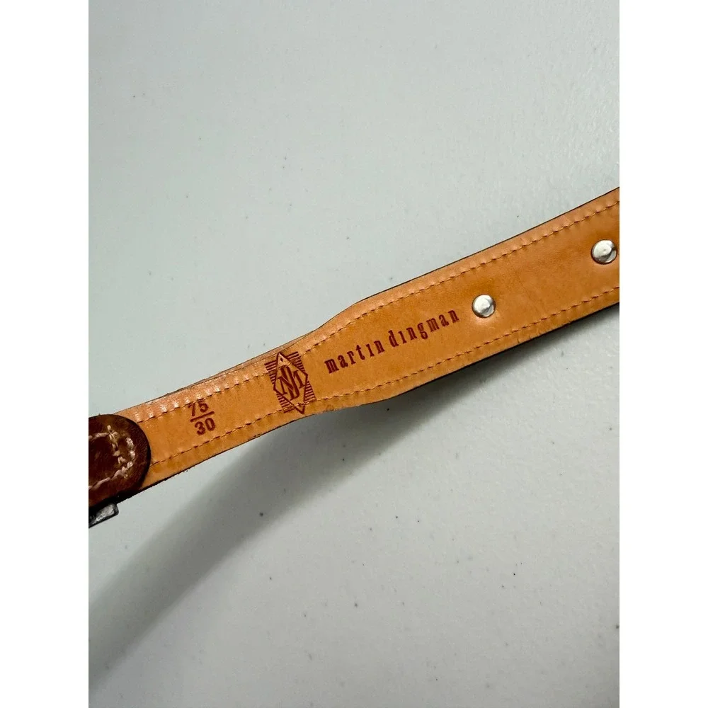 New Martin Dingman Mens 75 30 Buffalo Nickel Concho Western Leather Belt Tan USA